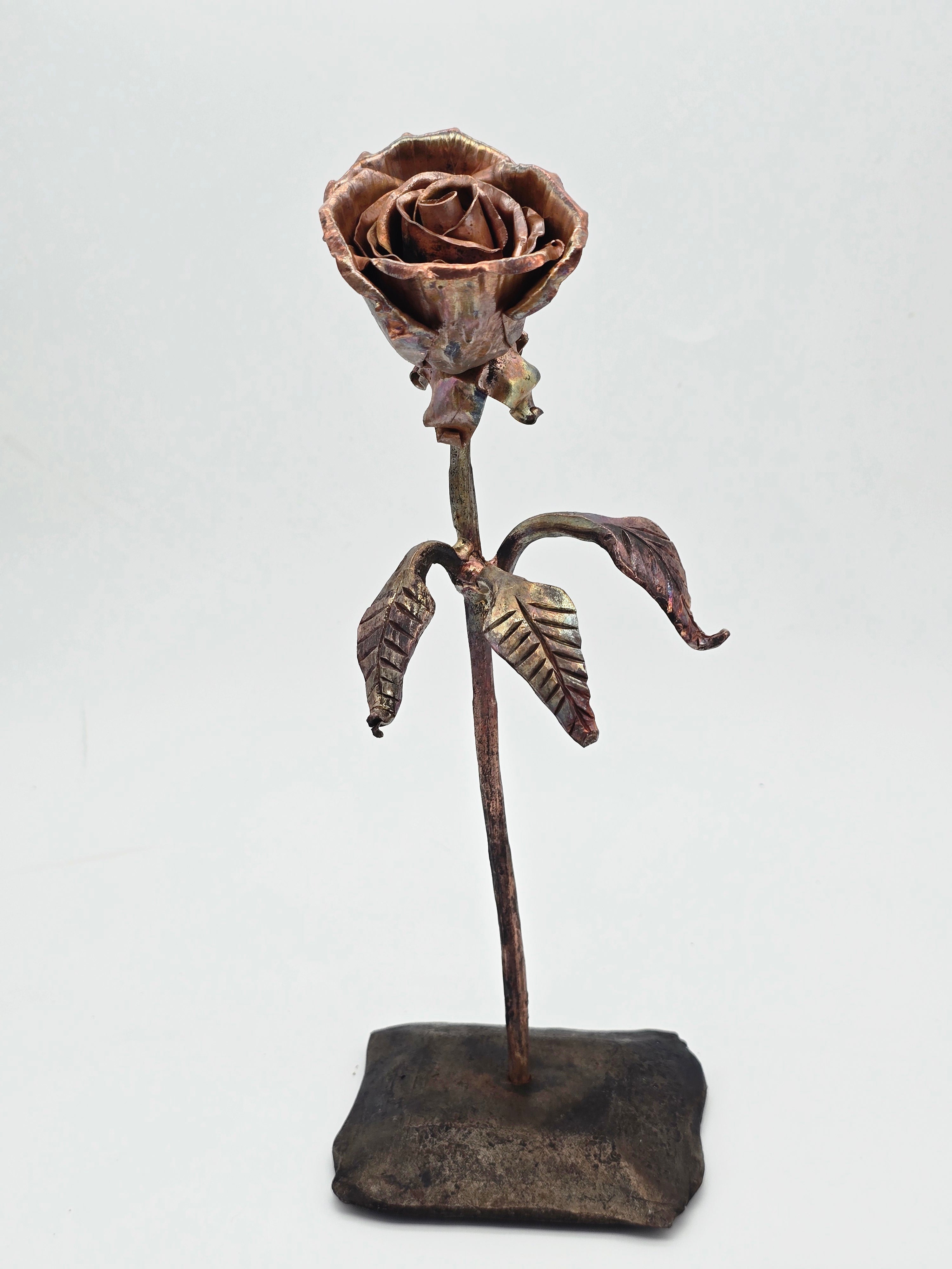 Artisan Hammered Copper Rose