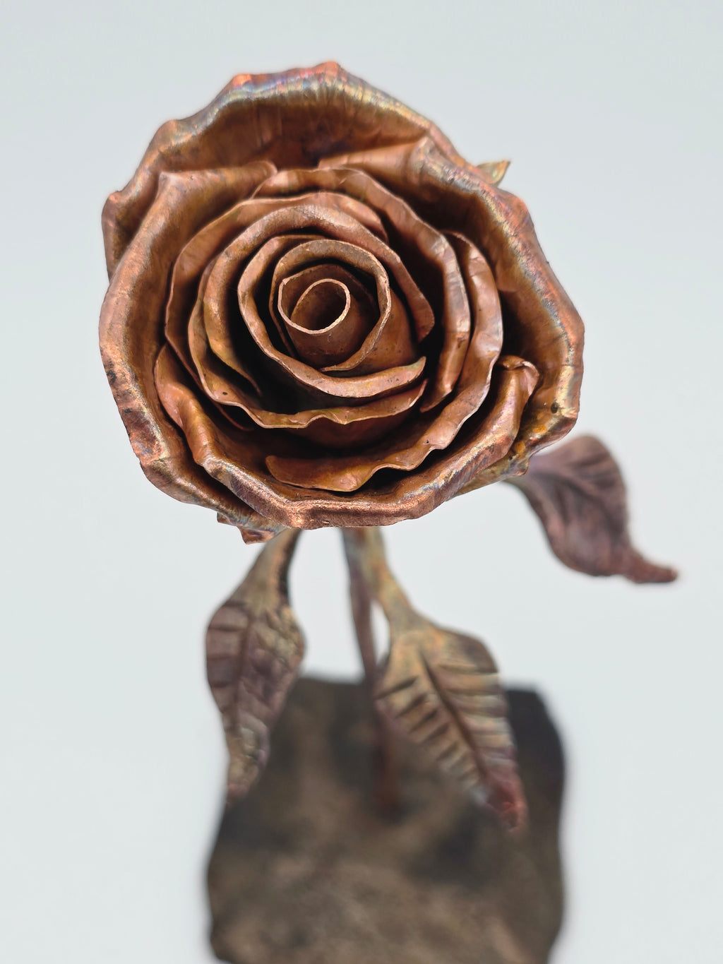 Artisan Hammered Copper Rose