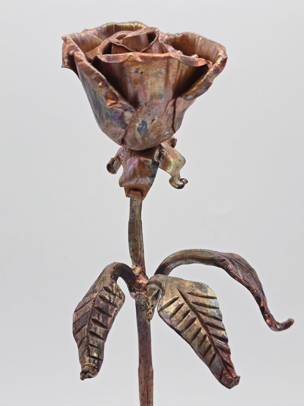 Artisan Hammered Copper Rose