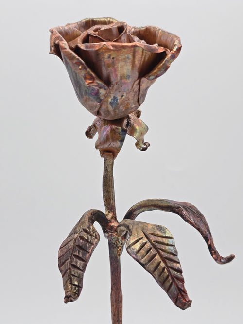Artisan Hammered Copper Rose