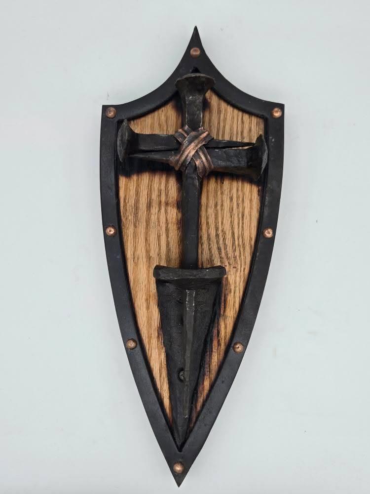 Cross on Shield Wall Mount