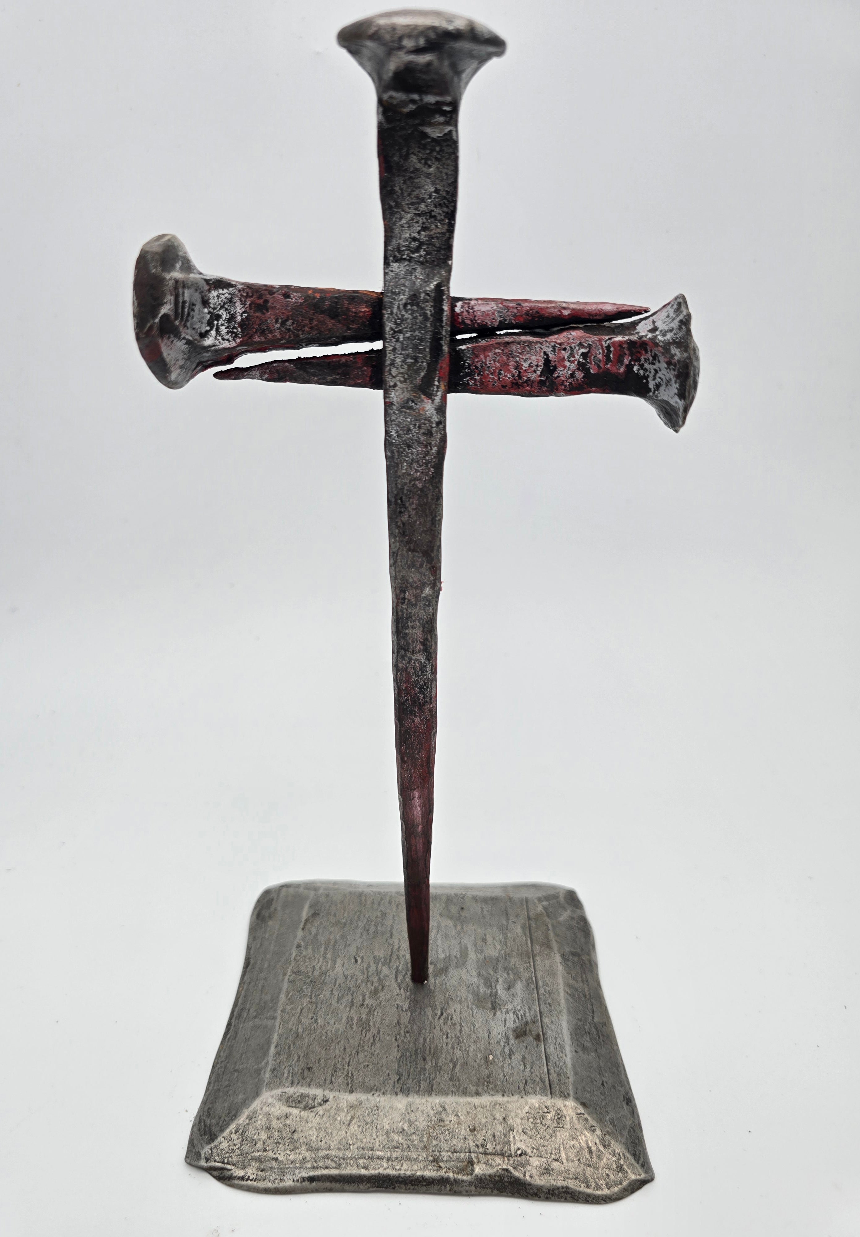 Silver Railroad Spike Cross
