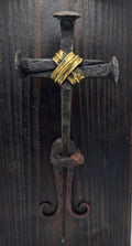 Railroad spike cross with wall mount