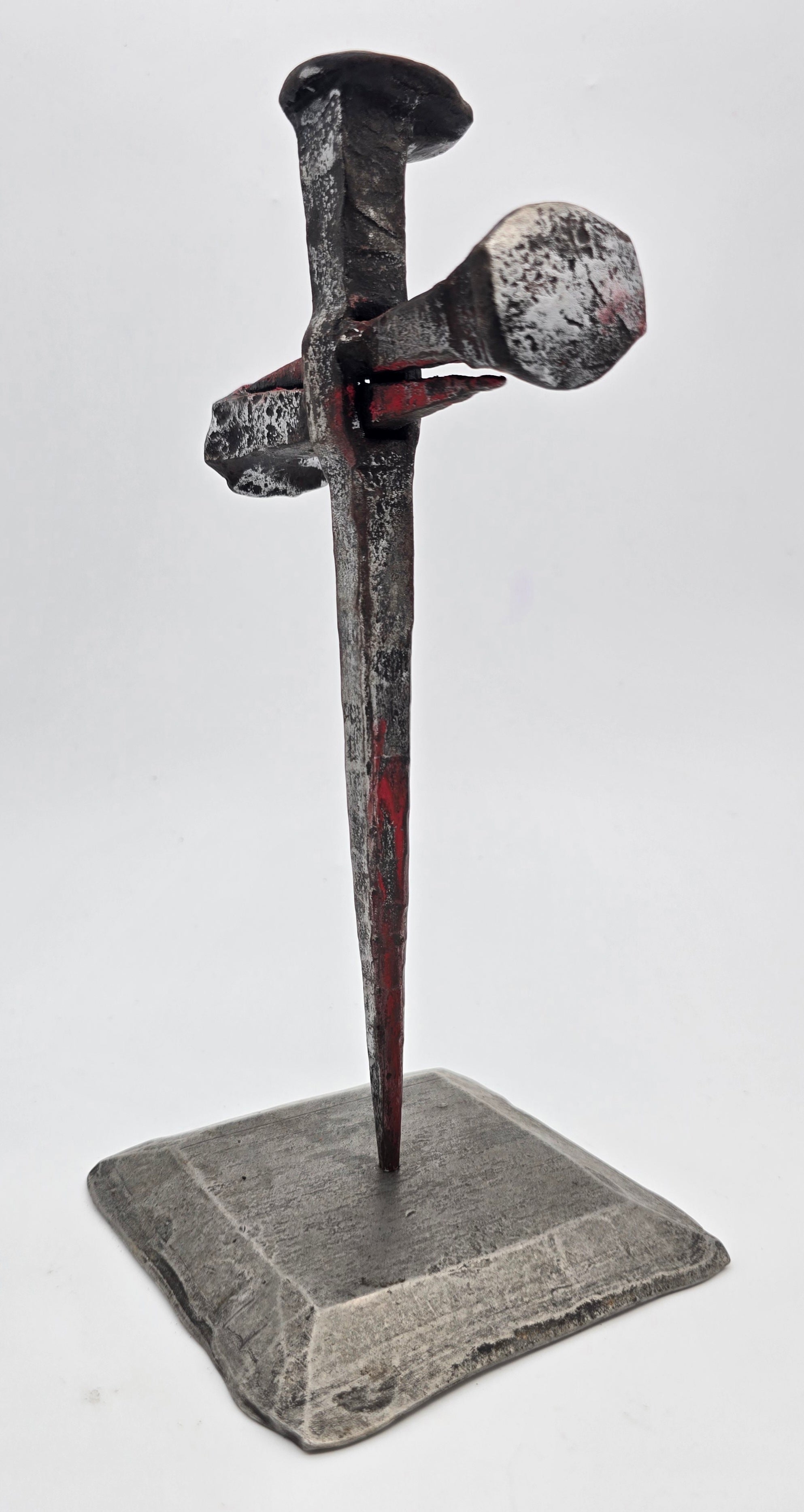 Silver Railroad Spike Cross