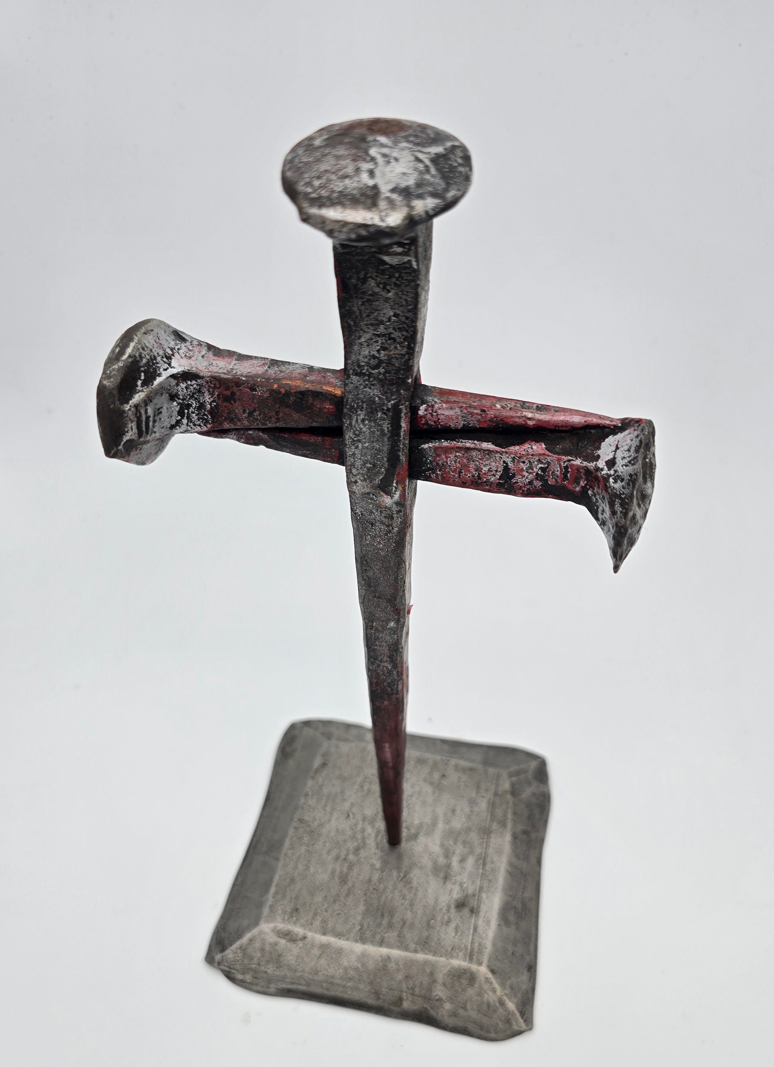 Silver Railroad Spike Cross