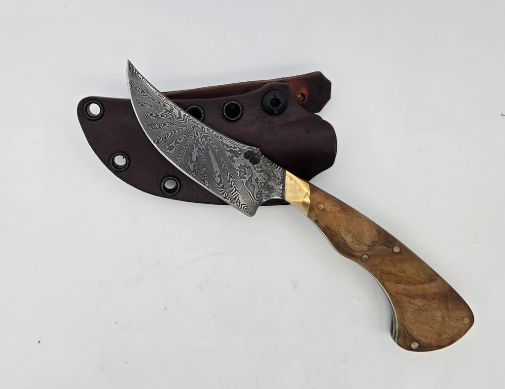 Sunshine Damascus Skinner Knife