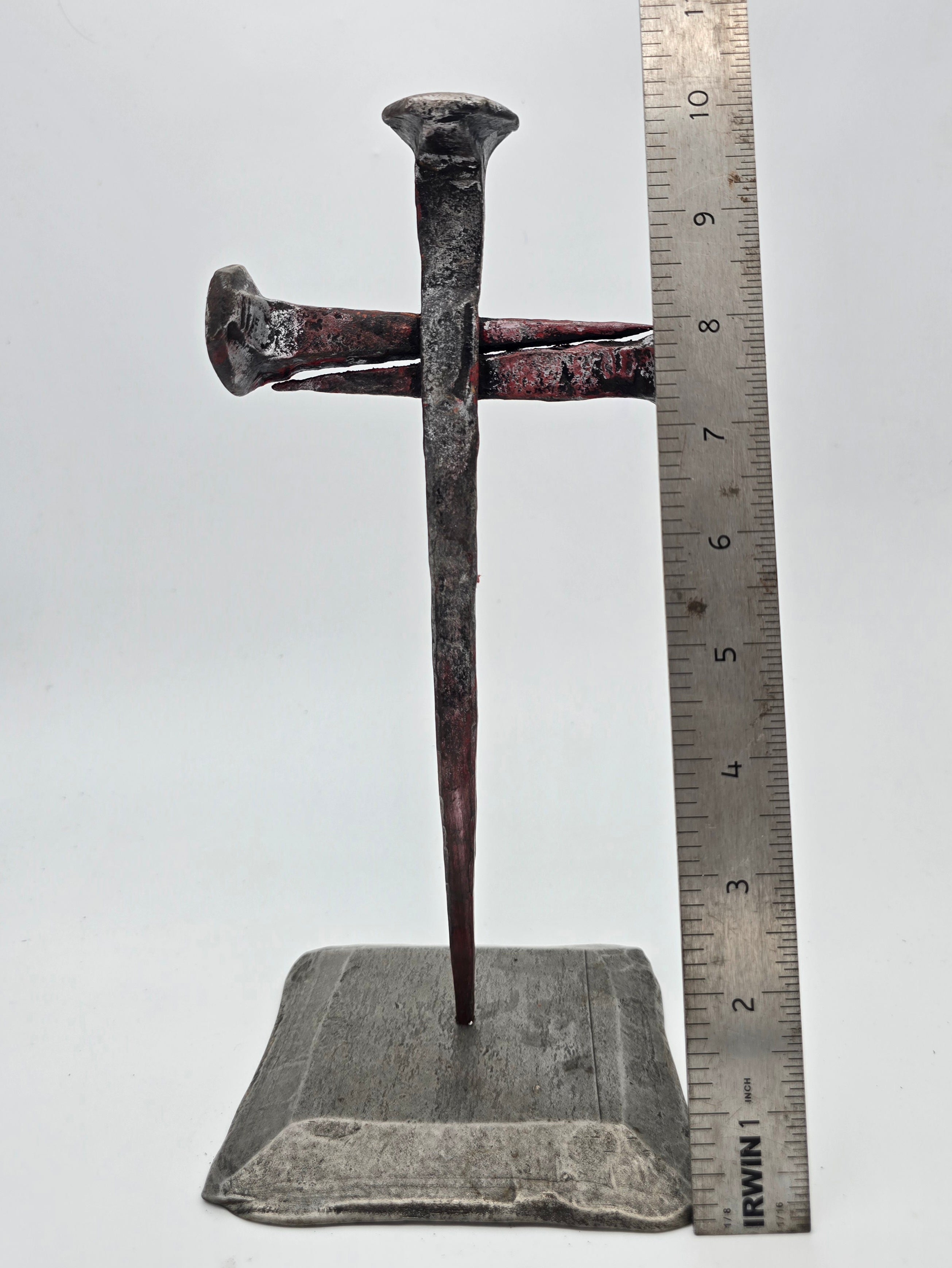 Silver Railroad Spike Cross